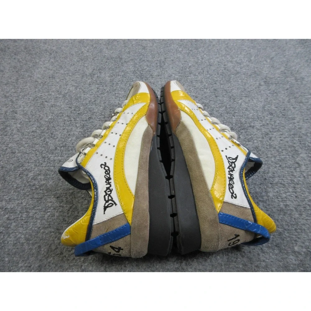 Dsquared2 Shoes Mens Size 39 White Yellow Blue Kick It‎ Made Italy 1964 Sneakers